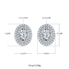 Deluxe egg shaped S925 silver plated white gold Moissanite diamond pendant earring set 2